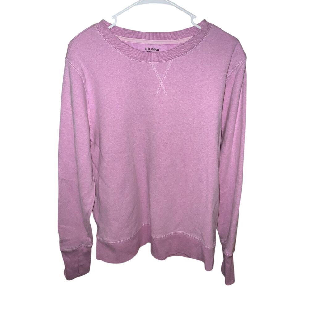 Tek Gear Purple Long Sleeve UltraSoft Fleece Pullover Sweater Size L